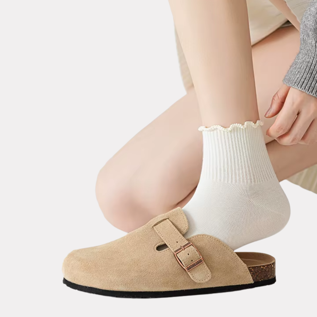 Ruffle Frills Crew Socks - 2 Pack Pairs (White)