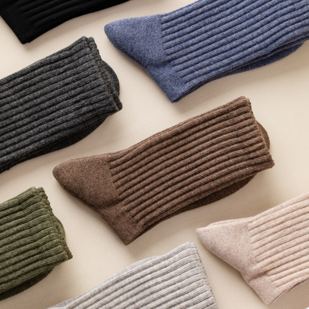 The Comfort Nova Crew – Premium Cotton Socks (2 Pairs in Mocha)